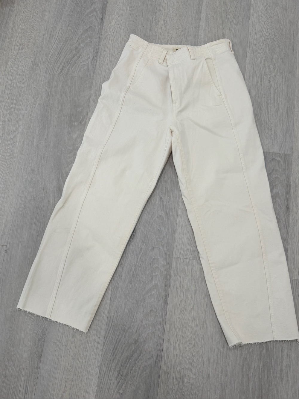 Madewell Cream barrel Leg Chinos